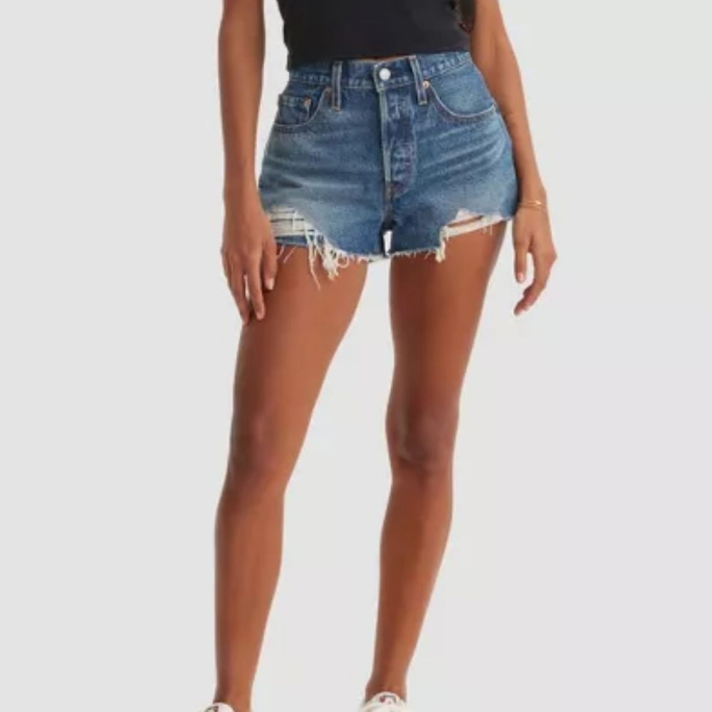 Levi's High Waist Short Shorts Raw Hem Size 31 Womens